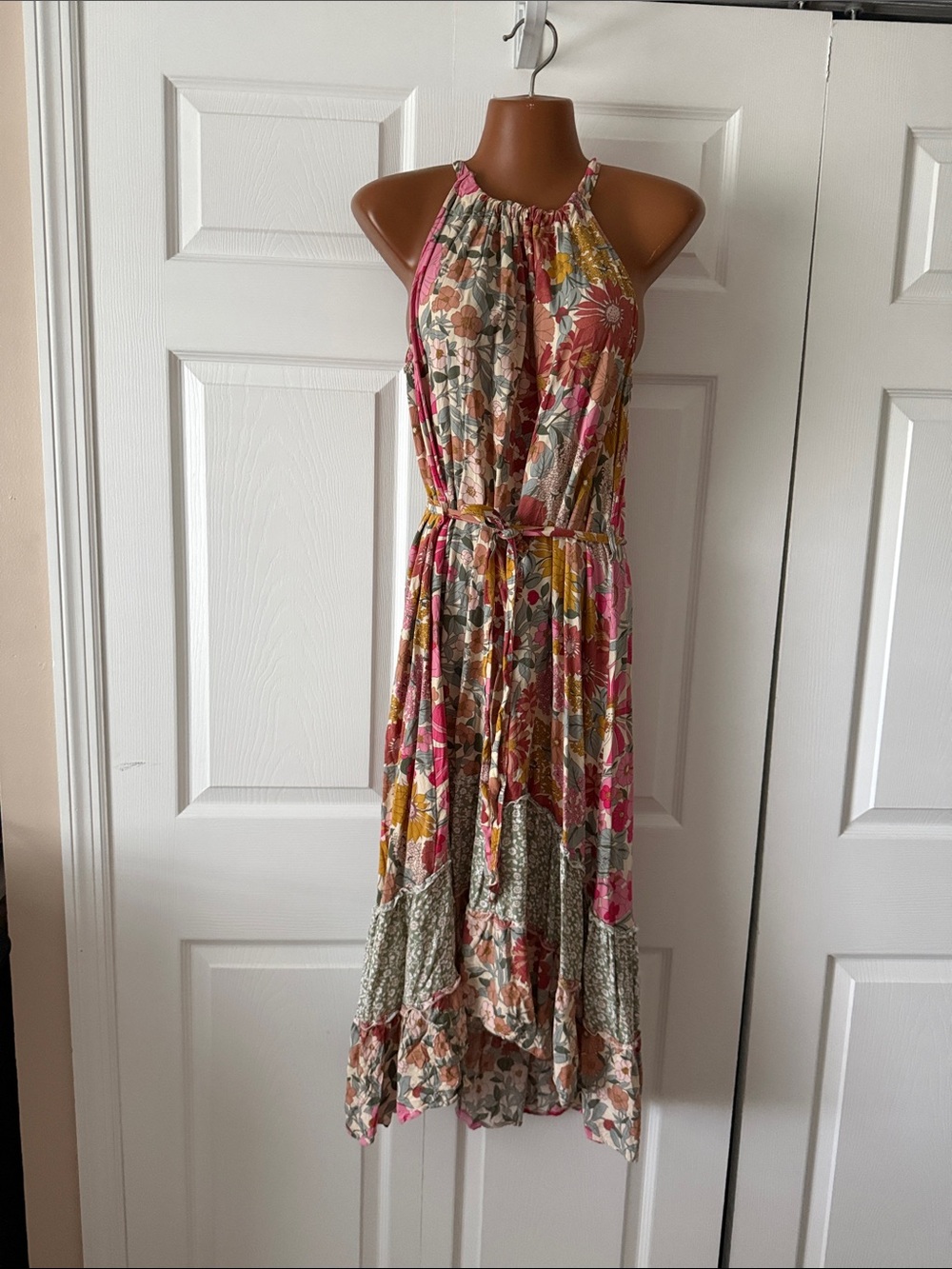 Floral High-Low Halter Dress - Small
